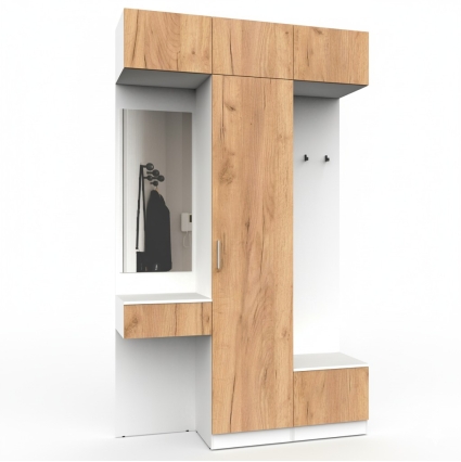 Набор мебели для прихожей "Марсель-205" МР 01-205 В2490 Ш1500 Г420 (ЛДСП Дуб крафт золотой)